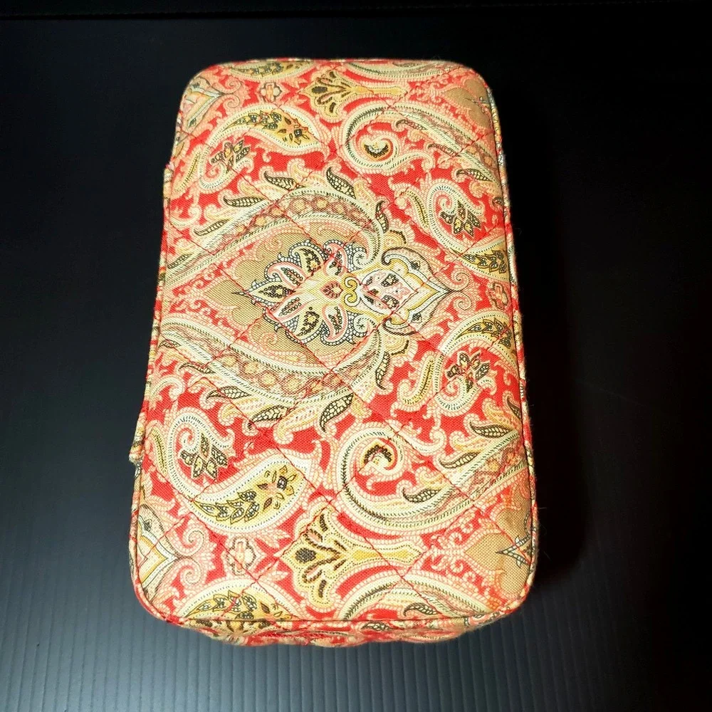 Encante‎ Accessories Compact Travel Jewelry Box Full Zippered Paisley Quilted